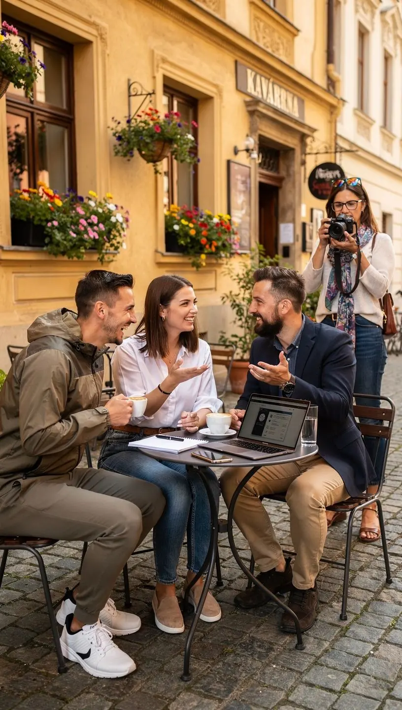 Fotografování corporate eventu, zachycující interakci mezi účastníky a atmosféru akce.